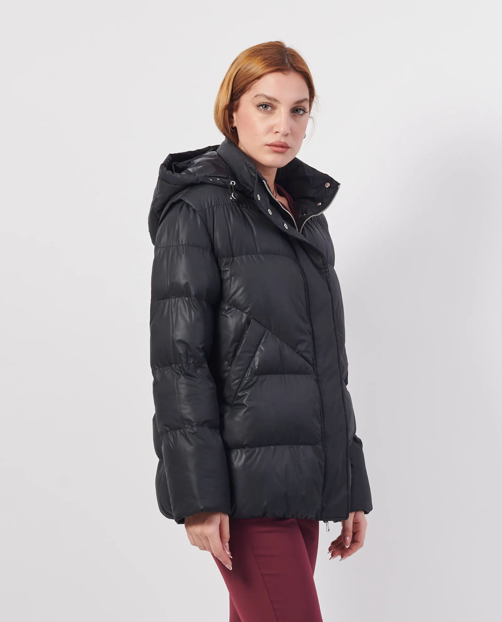 PATRIZIA PEPE      Piumino oversize Patrizia Pepe in nylon lucido