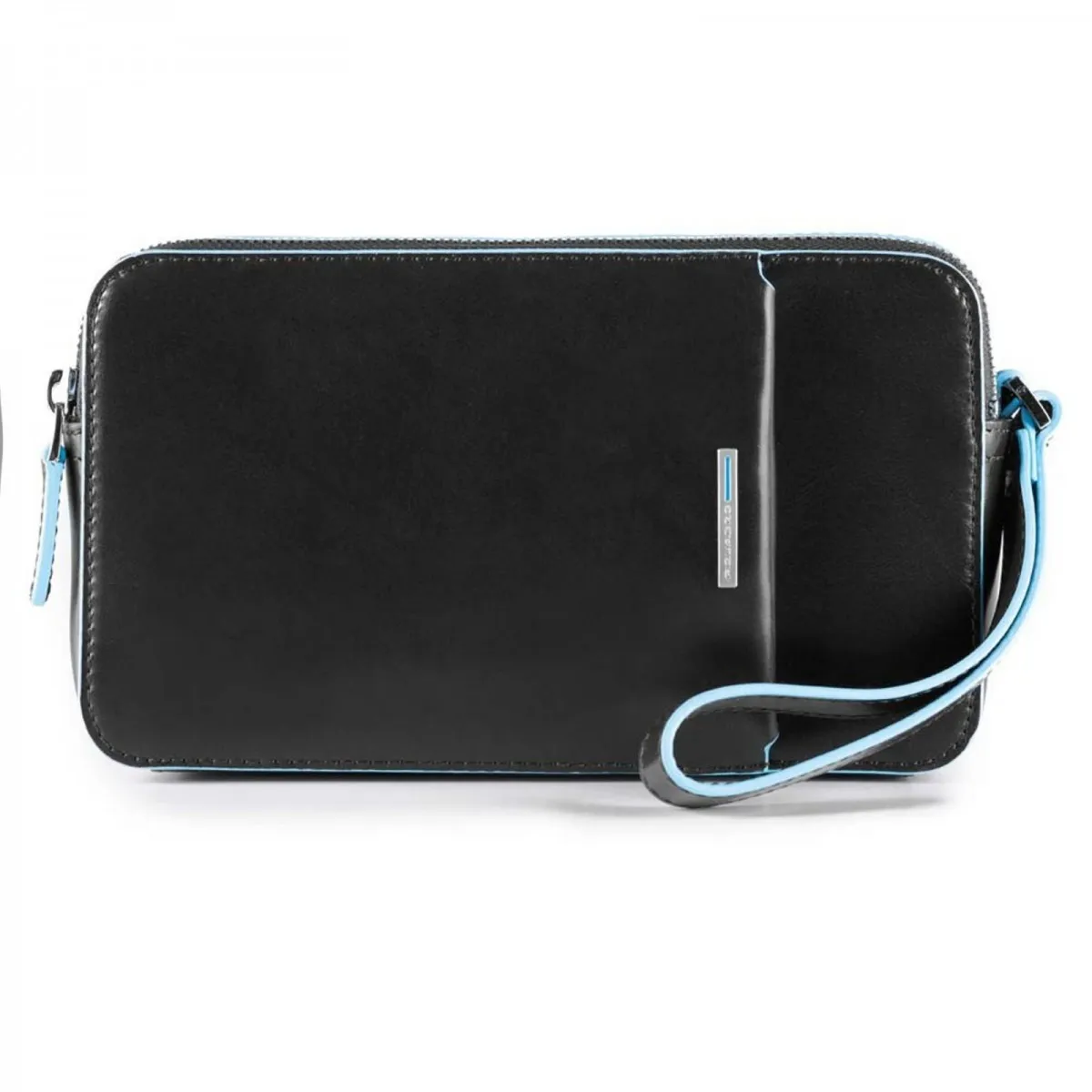 Piquadro Blue Square pochette a mano, 2 scomparti, pelle nero