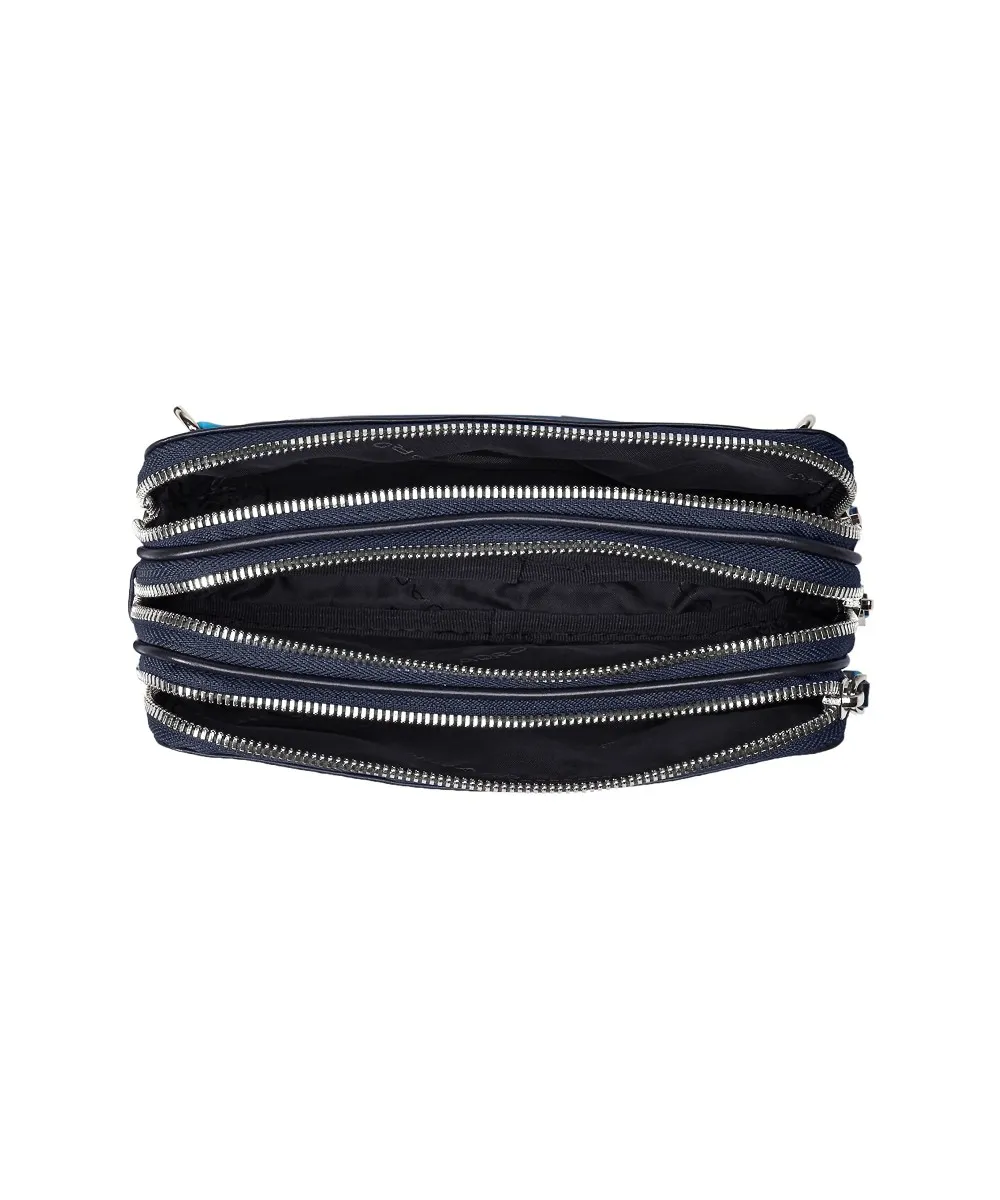 Piquadro Blue Square pochette a mano, 3 scomparti, pelle blu