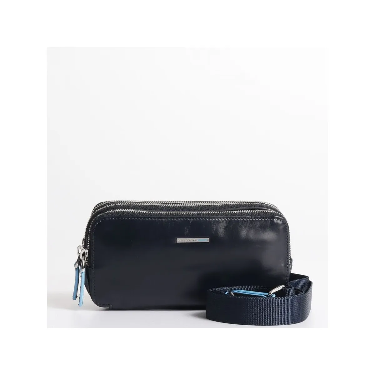 Piquadro Blue Square pochette a mano, 3 scomparti, pelle nero