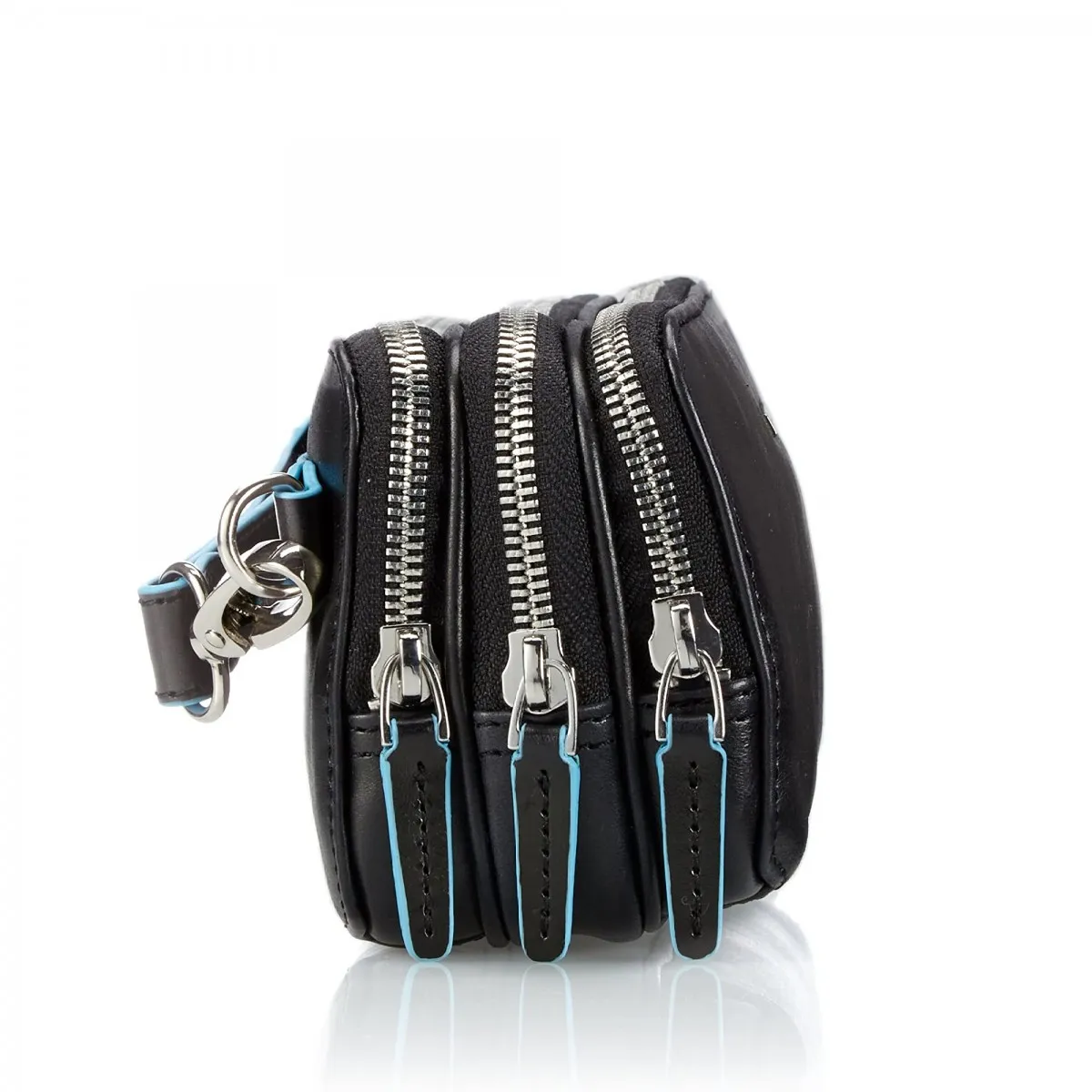 Piquadro Blue Square pochette a mano, 3 scomparti, pelle nero