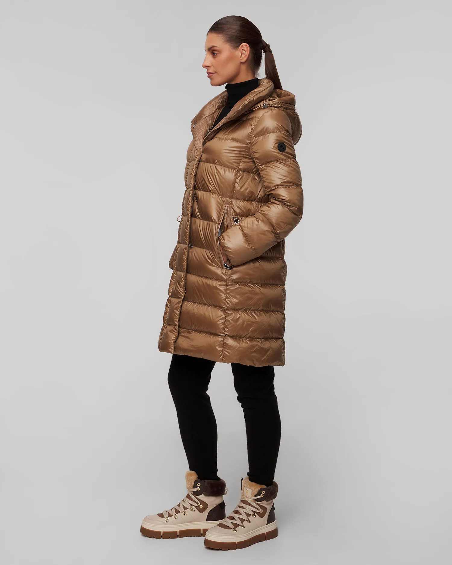 Piumino lungo marrone da donna BOGNER Lynn-D4 36306550-794