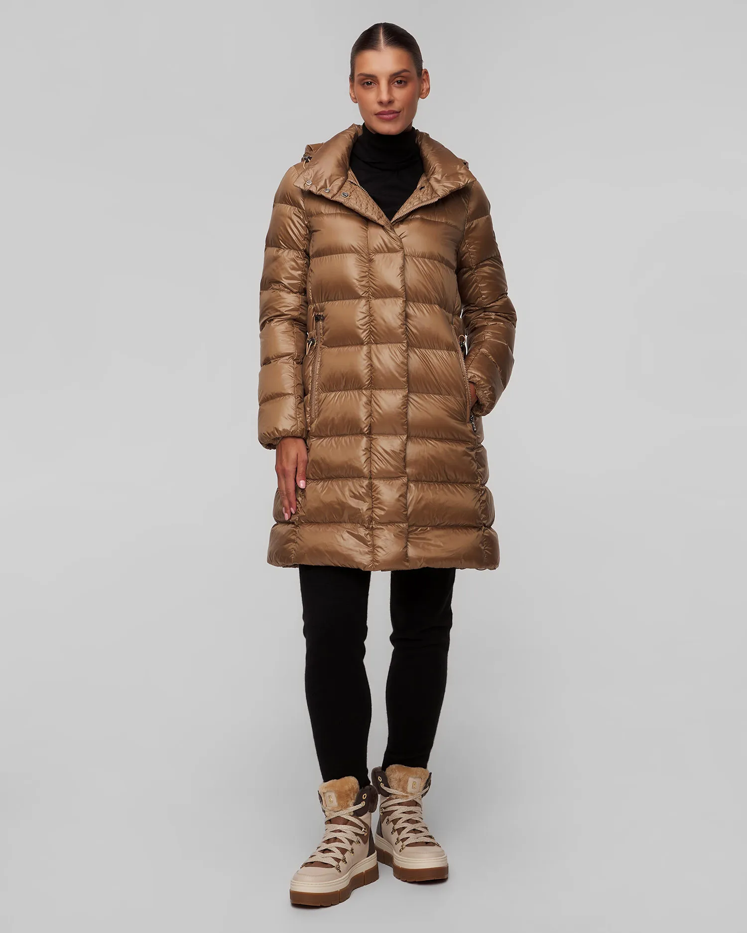 Piumino lungo marrone da donna BOGNER Lynn-D4 36306550-794