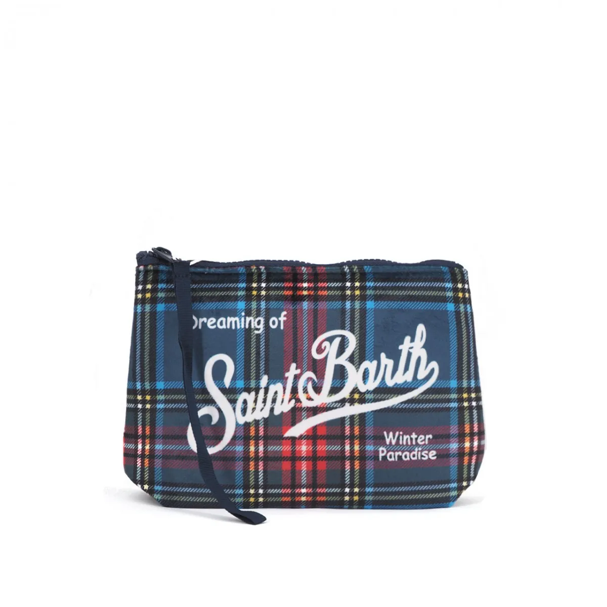 Pochette Aline A Quadretti, Blu