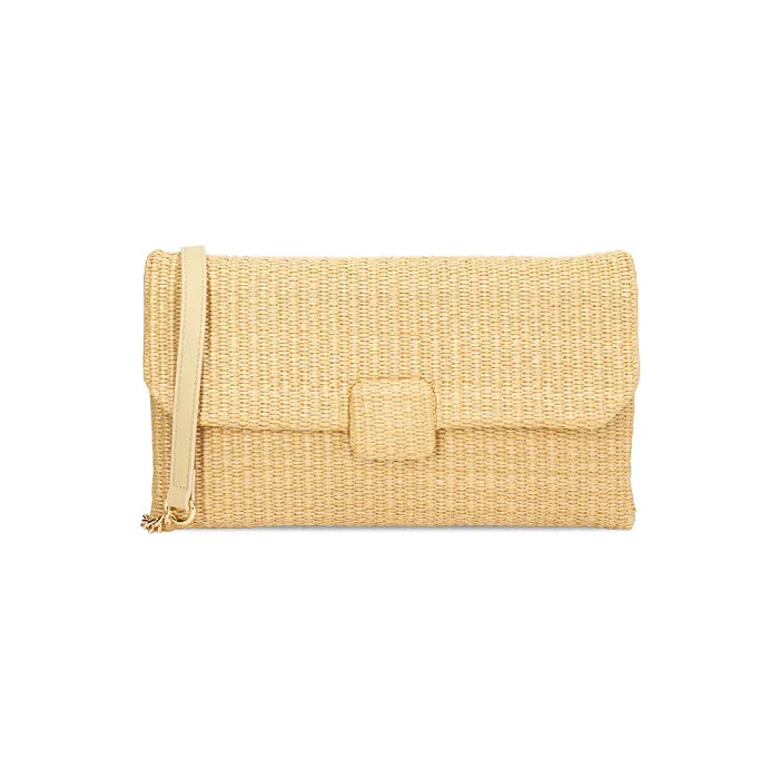 Pochette beige in raffia