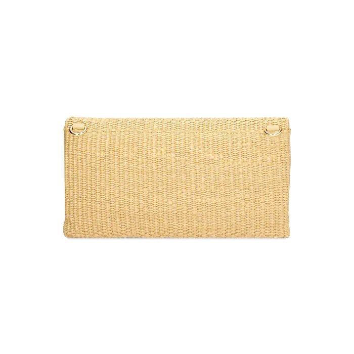 Pochette beige in raffia