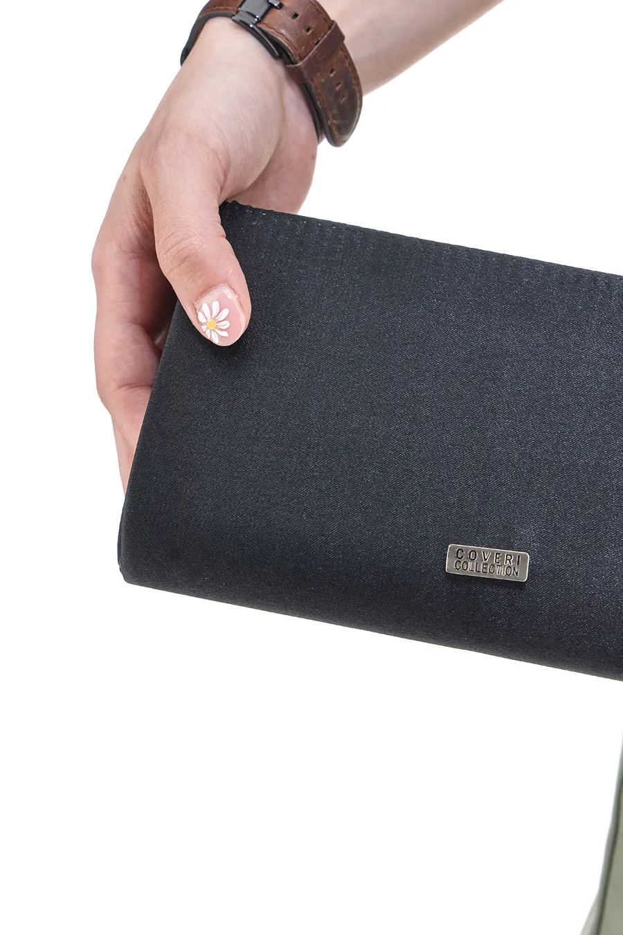 Pochette Coveri Collection Sera Nero Righe