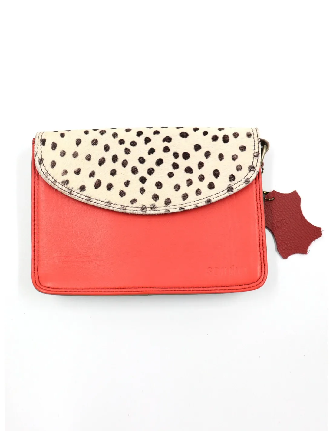 POCHETTE IN PELLE RICICLATA 21x15x5 cm "FLAP PRINTED"