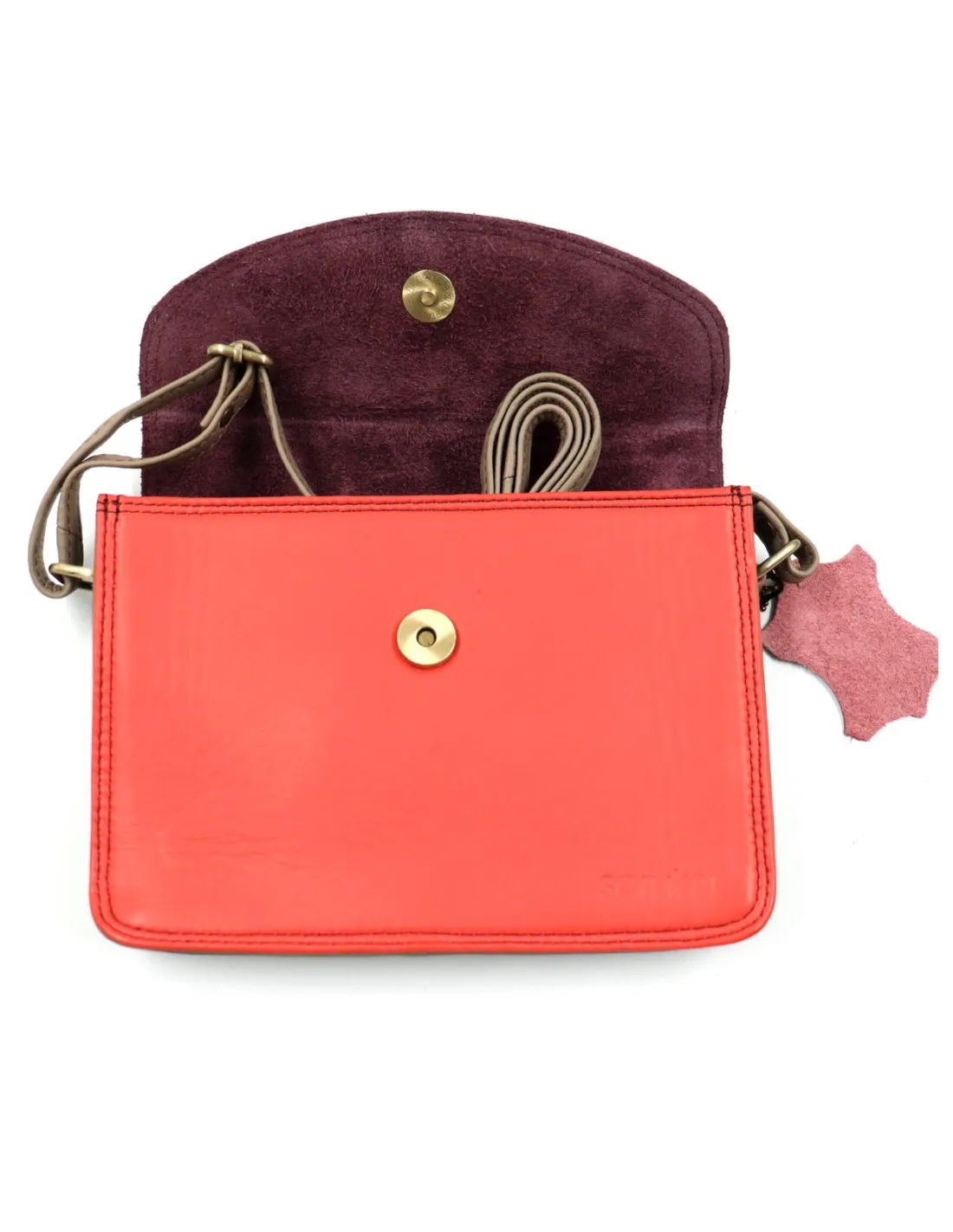 POCHETTE IN PELLE RICICLATA 21x15x5 cm "FLAP PRINTED"