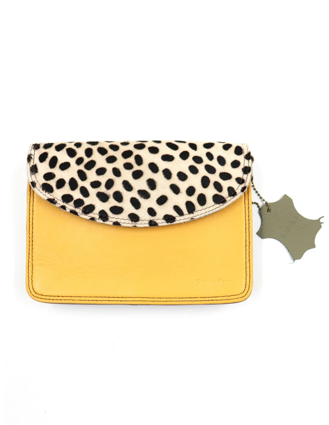 POCHETTE IN PELLE RICICLATA 21x15x5 cm "FLAP PRINTED"