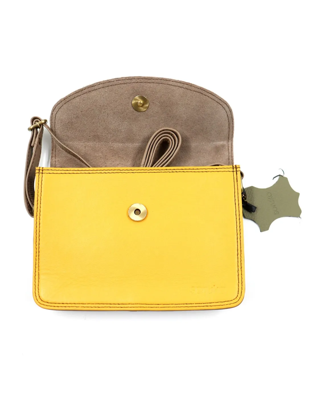 POCHETTE IN PELLE RICICLATA 21x15x5 cm "FLAP PRINTED"