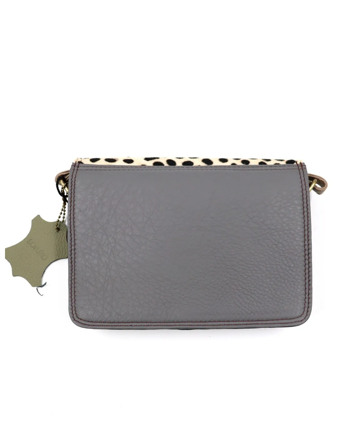 POCHETTE IN PELLE RICICLATA 21x15x5 cm "FLAP PRINTED"