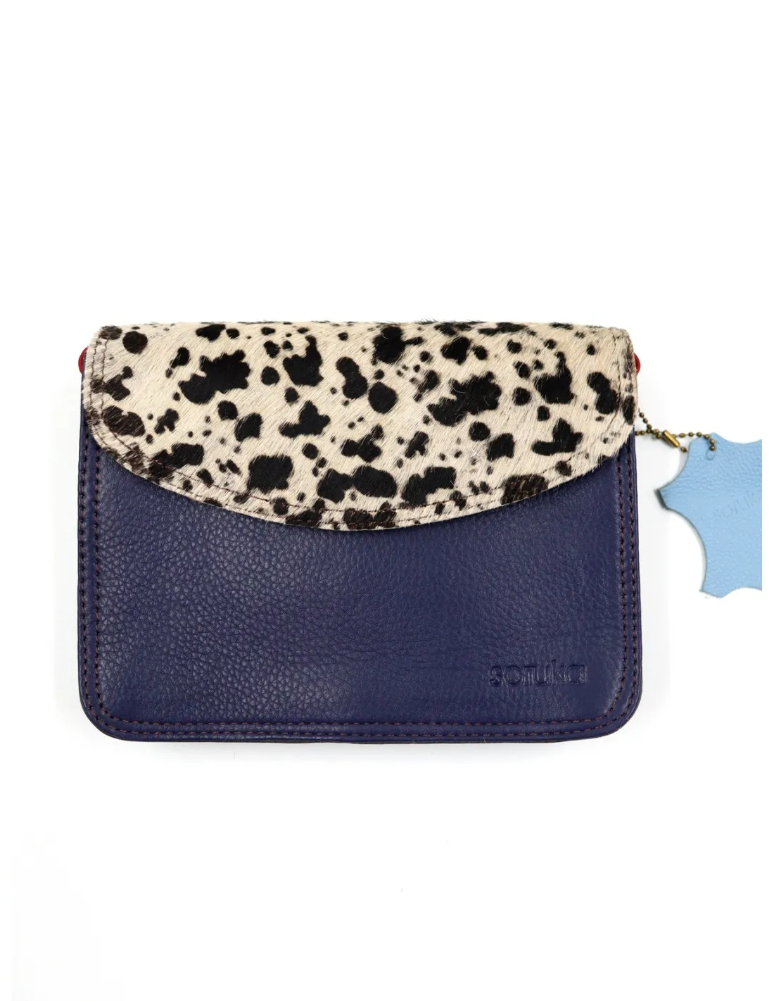 POCHETTE IN PELLE RICICLATA 21x15x5 cm "FLAP PRINTED"