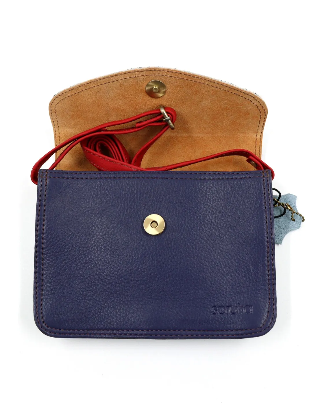 POCHETTE IN PELLE RICICLATA 21x15x5 cm "FLAP PRINTED"