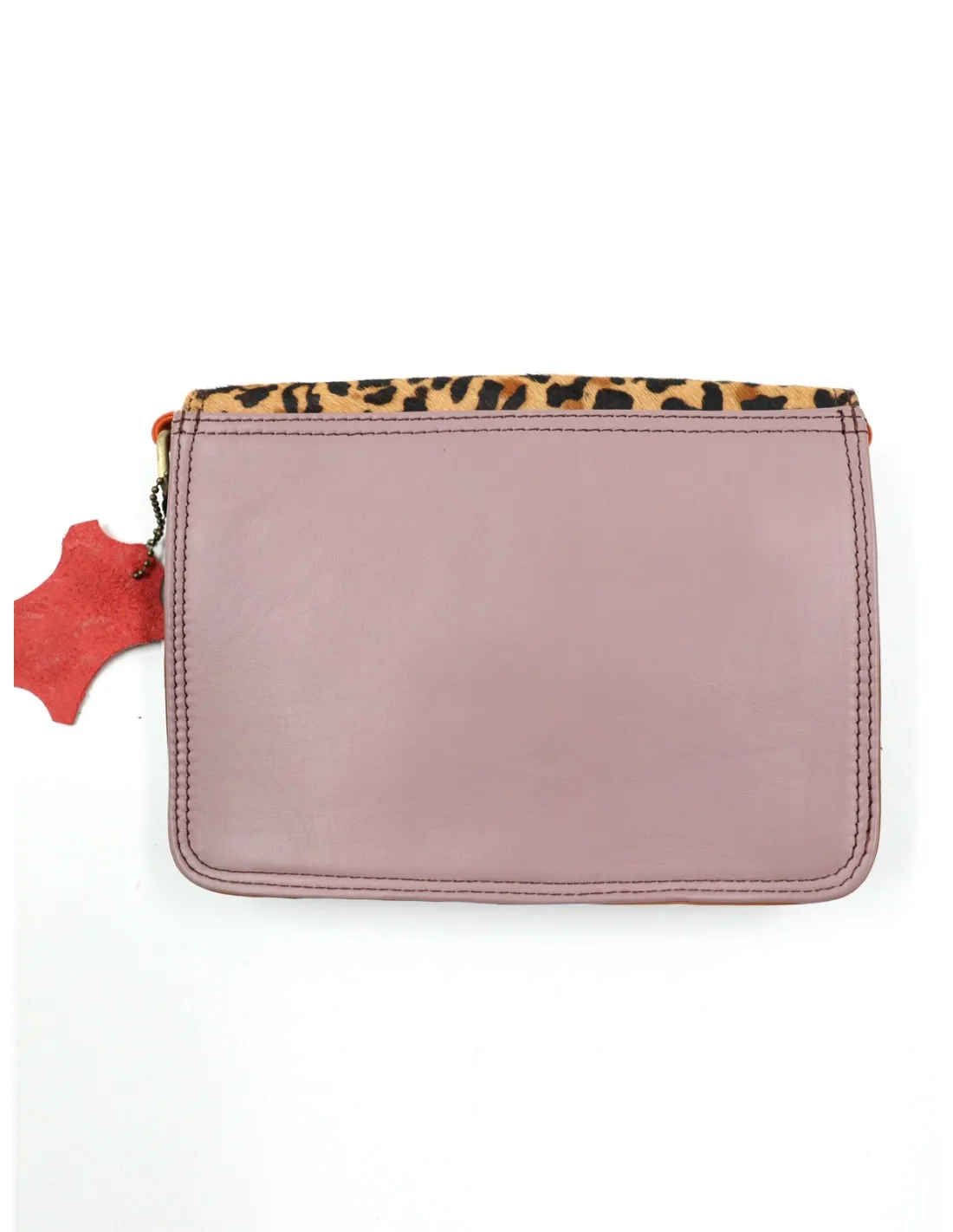 POCHETTE IN PELLE RICICLATA 21x15x5 cm "FLAP PRINTED"