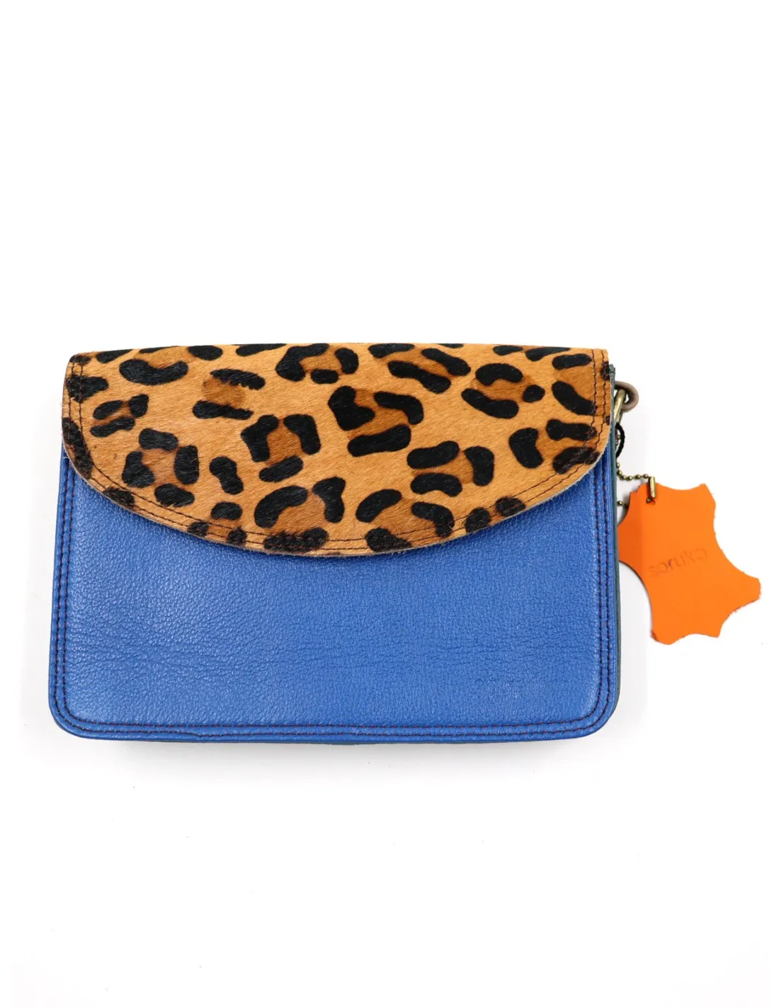 POCHETTE IN PELLE RICICLATA 21x15x5 cm "FLAP PRINTED"