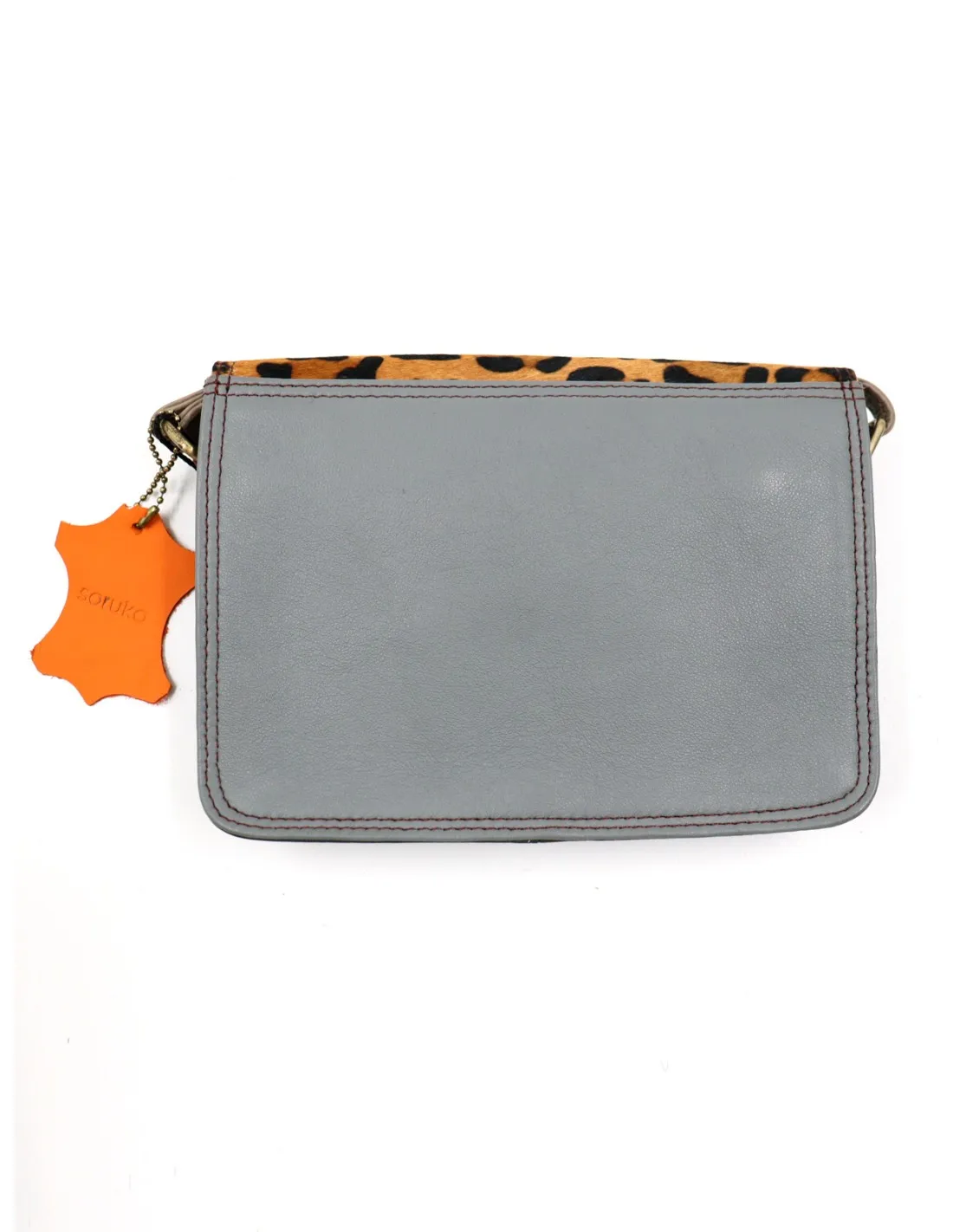 POCHETTE IN PELLE RICICLATA 21x15x5 cm "FLAP PRINTED"