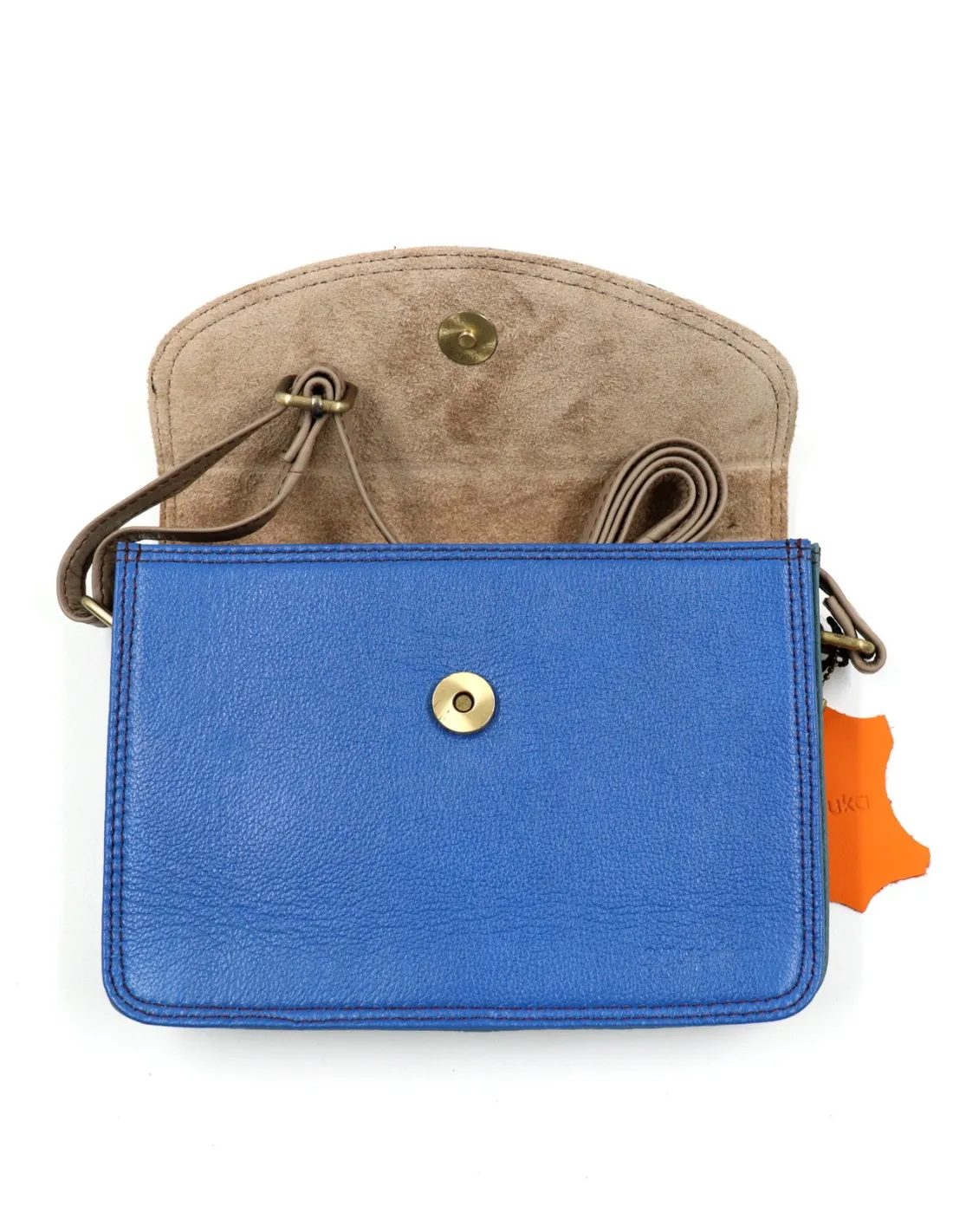 POCHETTE IN PELLE RICICLATA 21x15x5 cm "FLAP PRINTED"