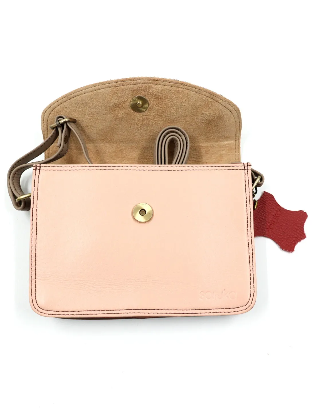POCHETTE IN PELLE RICICLATA 21x15x5 cm "FLAP PRINTED"