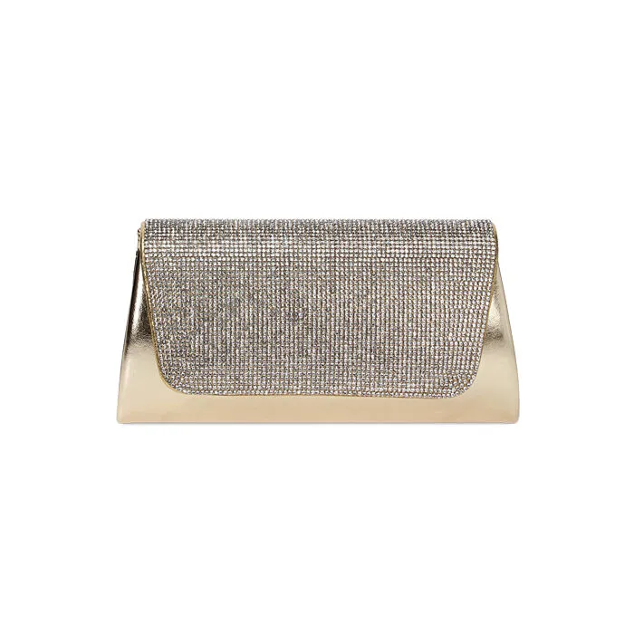 Pochette oro in laminato con pietre