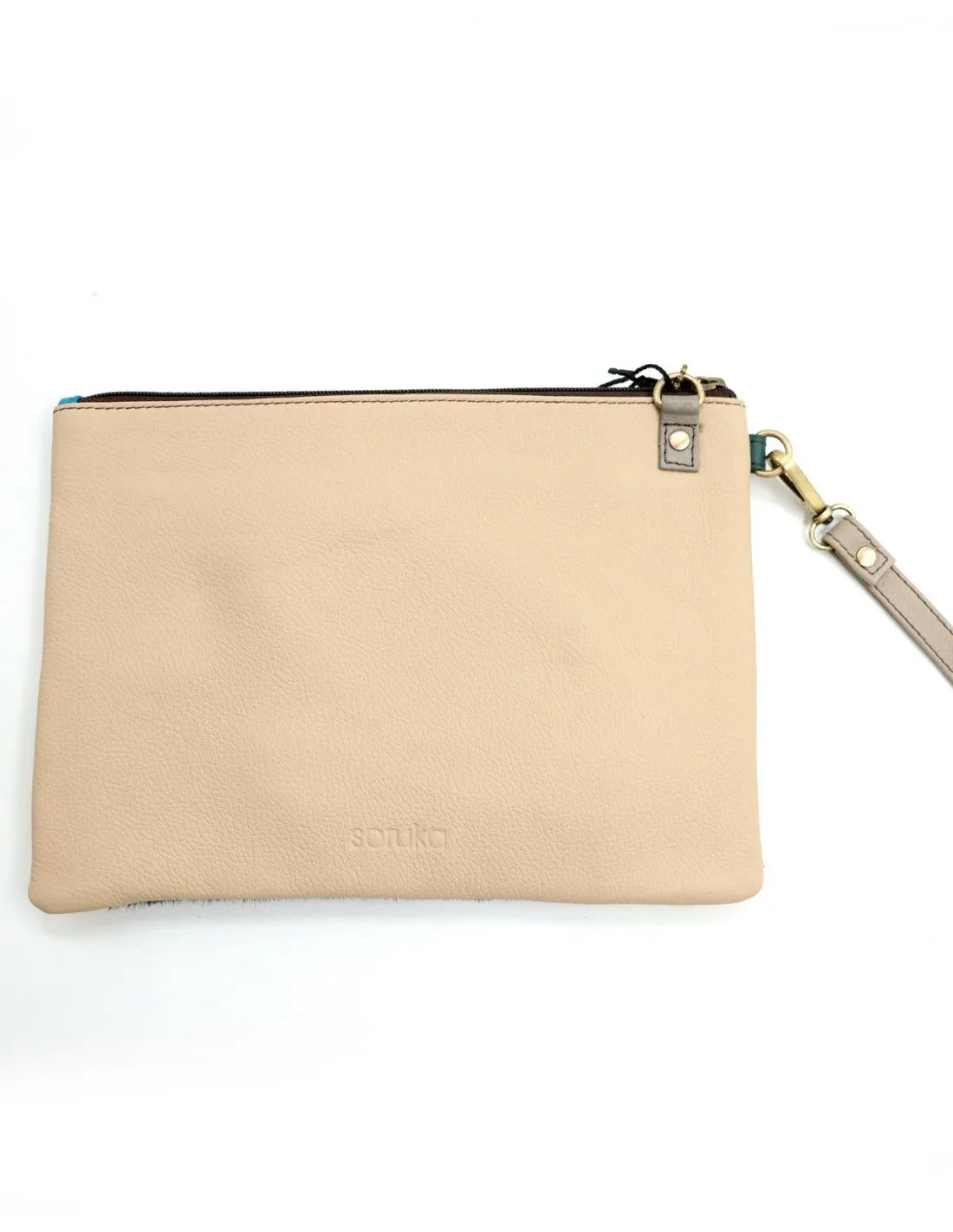 POCHETTE PIATTA IN PELLE RICICLATA 28 X 20 X 2 cm "TRULY"