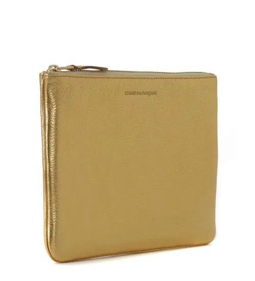 Pochette Wallet Comme des Garçons in pelle oro