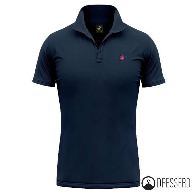 Polo Uomo  Beverly Hills Polo Club-100% Cotone Piquet Maglia mezza manica Tinta unita Maglie Dresserd
