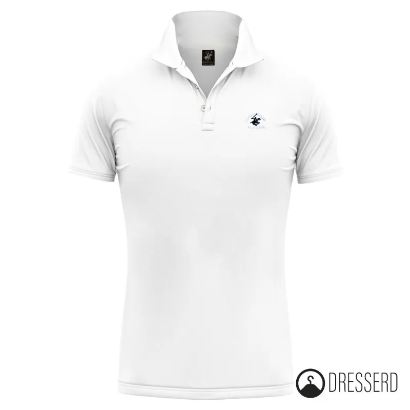Polo Uomo  Beverly Hills Polo Club-100% Cotone Piquet Maglia mezza manica Tinta unita Maglie Dresserd