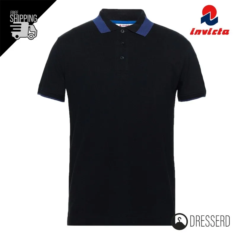 Polo uomo INVICTA mezza manica cotone Piquet Contrasto collo Maglie Dresserd
