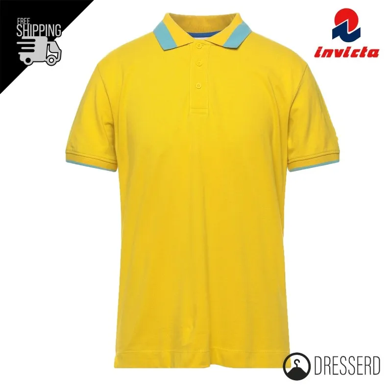 Polo uomo INVICTA mezza manica cotone Piquet Contrasto collo Maglie Dresserd