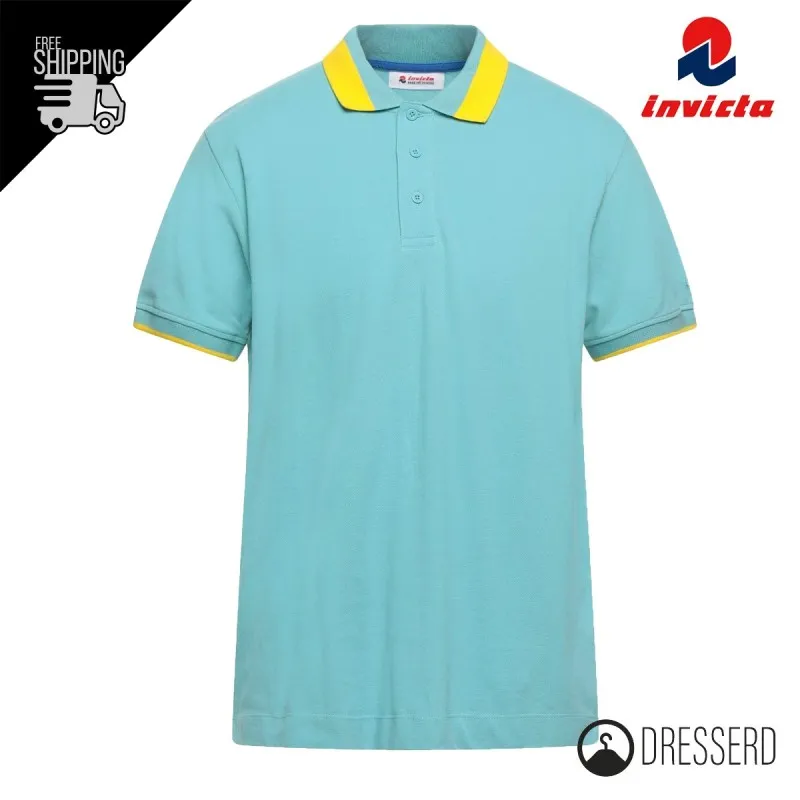 Polo uomo INVICTA mezza manica cotone Piquet Contrasto collo Maglie Dresserd