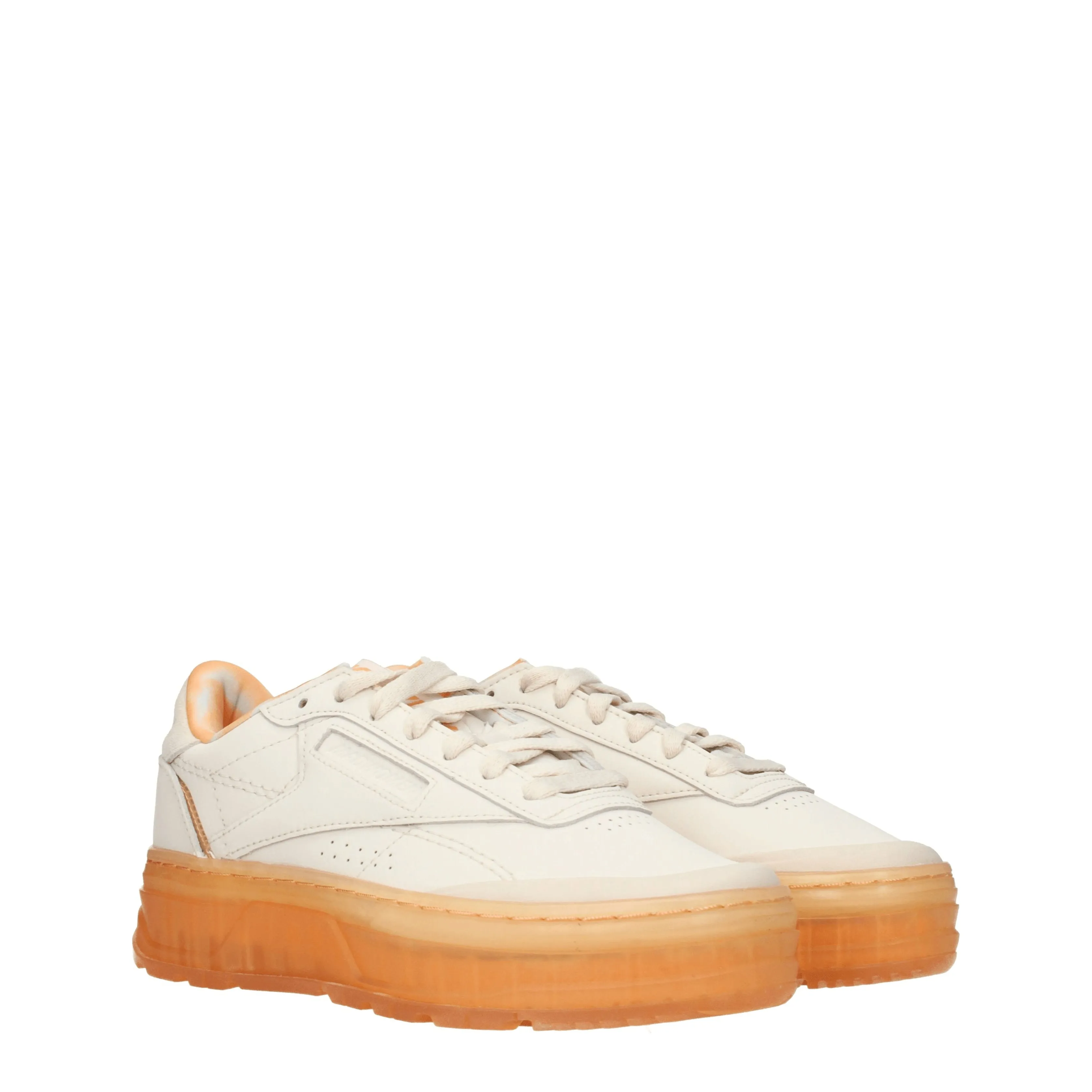 Reebok Sneakers Club c Donna Pelle Beige/Arancione