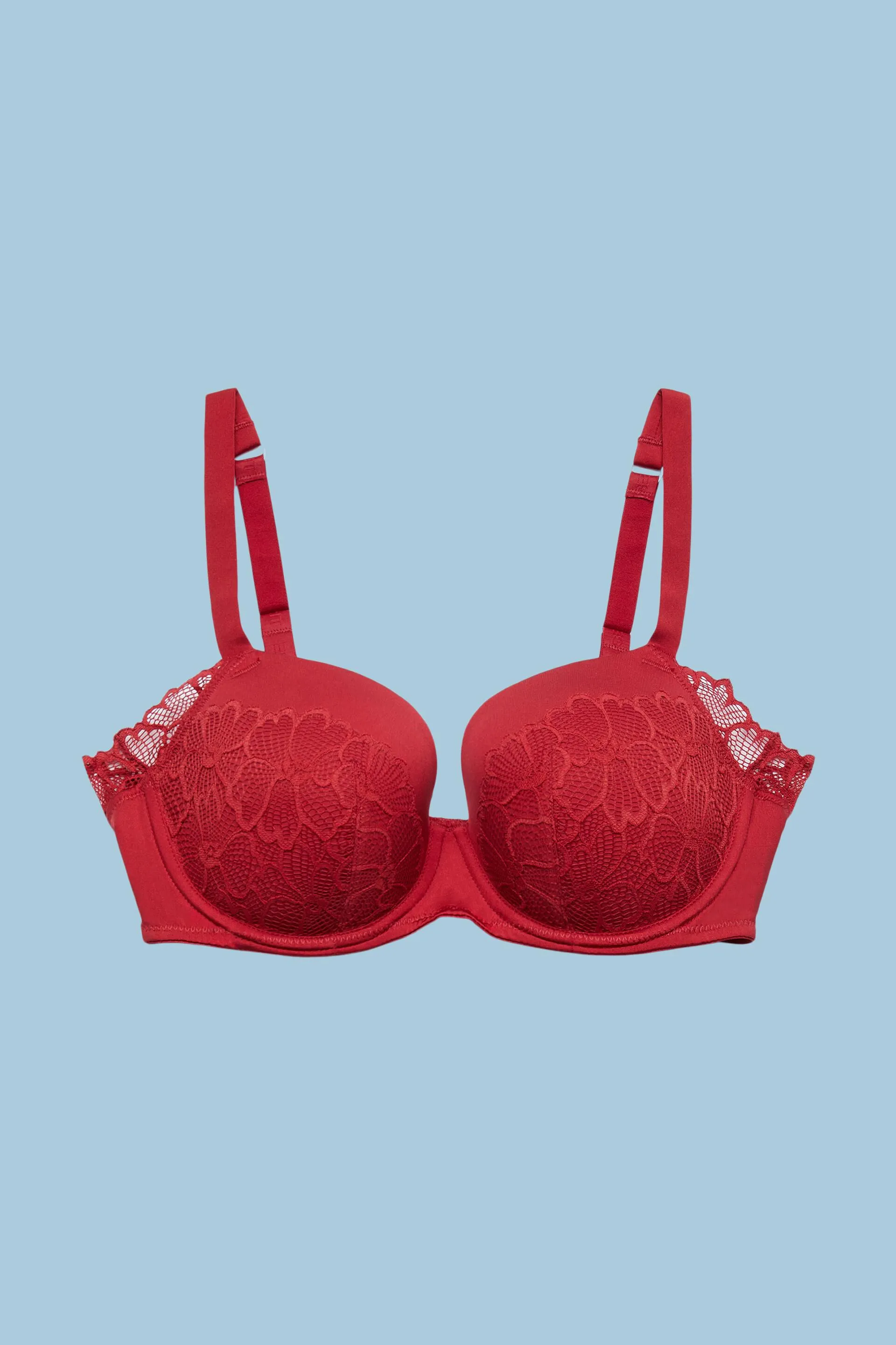 Reggiseno in pizzo imbottito e con ferretto
