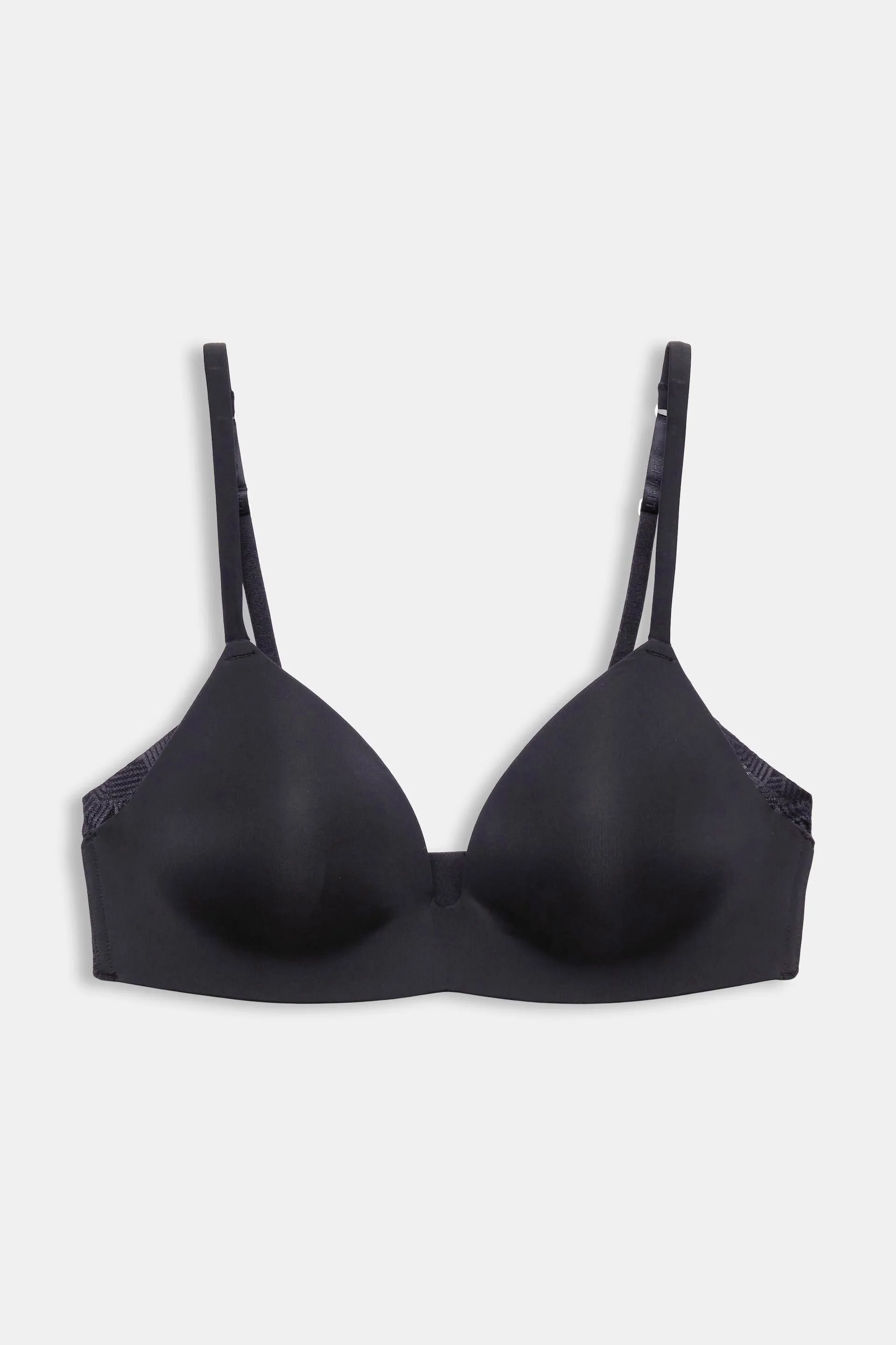 Reggiseno senza ferretto, imbottito e con pizzo geometrico