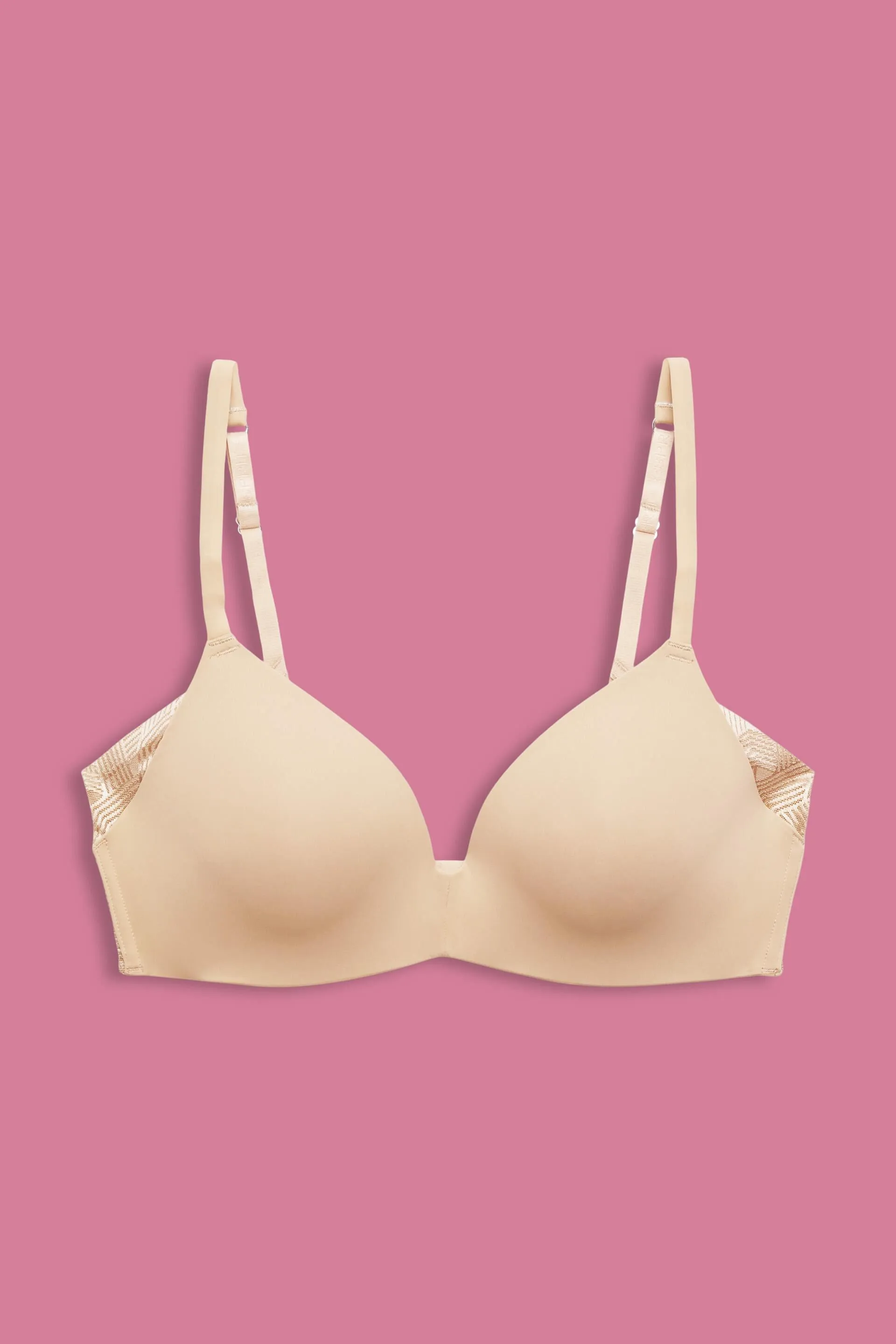 Reggiseno senza ferretto, imbottito e con pizzo morbido e modellante