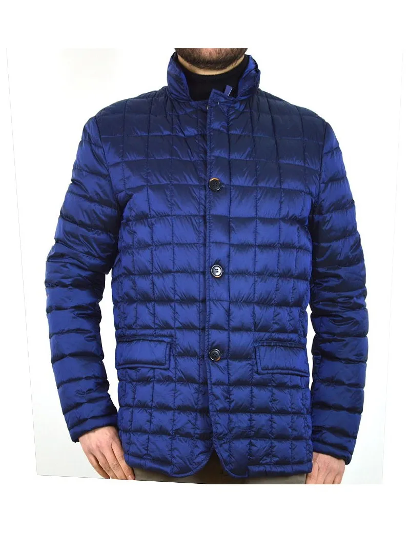 ROMEO GIGLI piumino corto field jacket ecopiuma col blu royal lucido 100 grammi primavera /estate