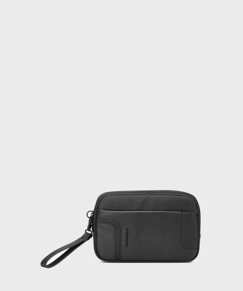Roncato Panama borsello pochette a mano, tessuto nero