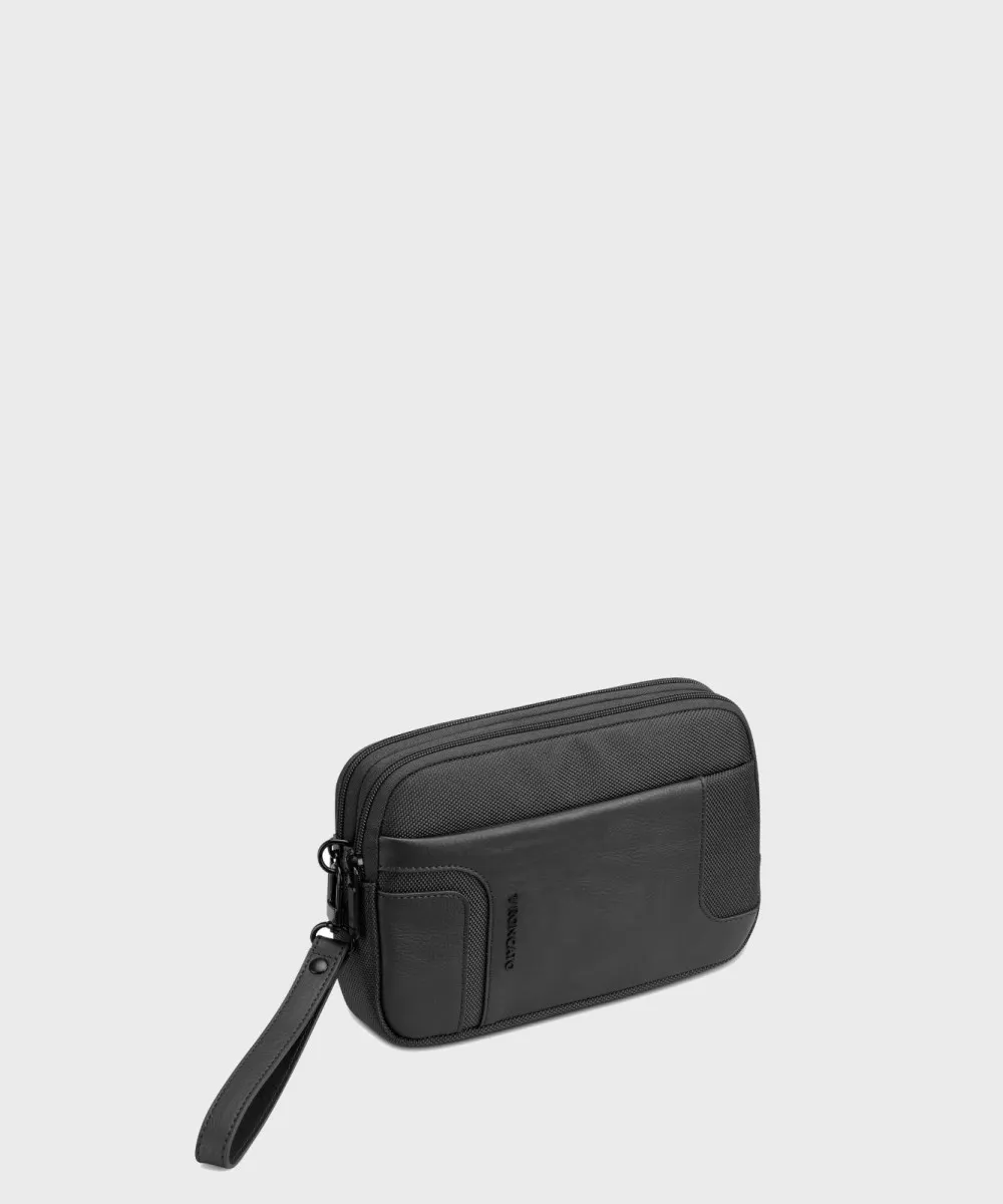Roncato Panama borsello pochette a mano, tessuto nero