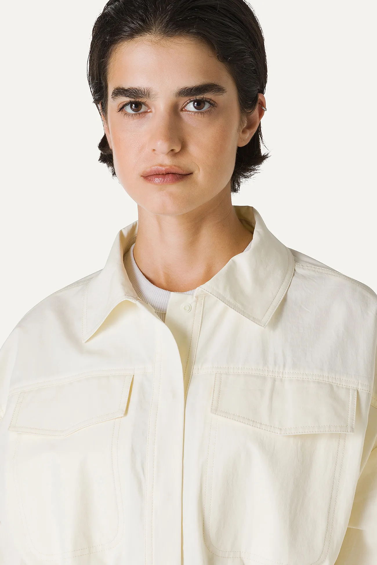 SAHARIANA OVER IN COTONE LEGGERO 9228 - VANIGLIA