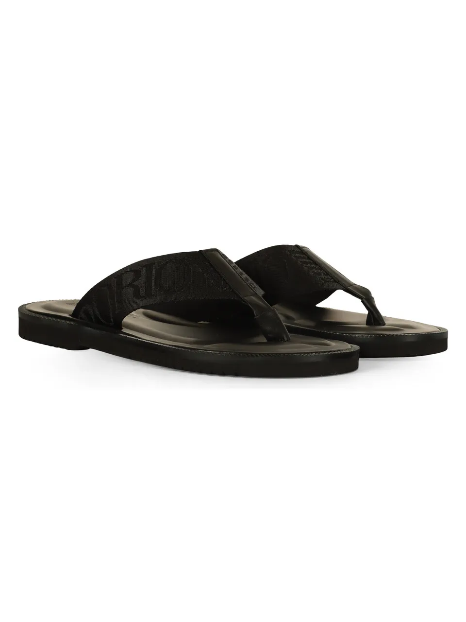 Sandali infradito in pelle e grosgrain