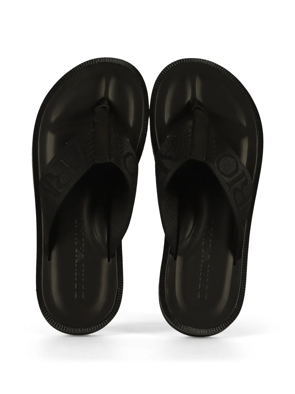 Sandali infradito in pelle e grosgrain