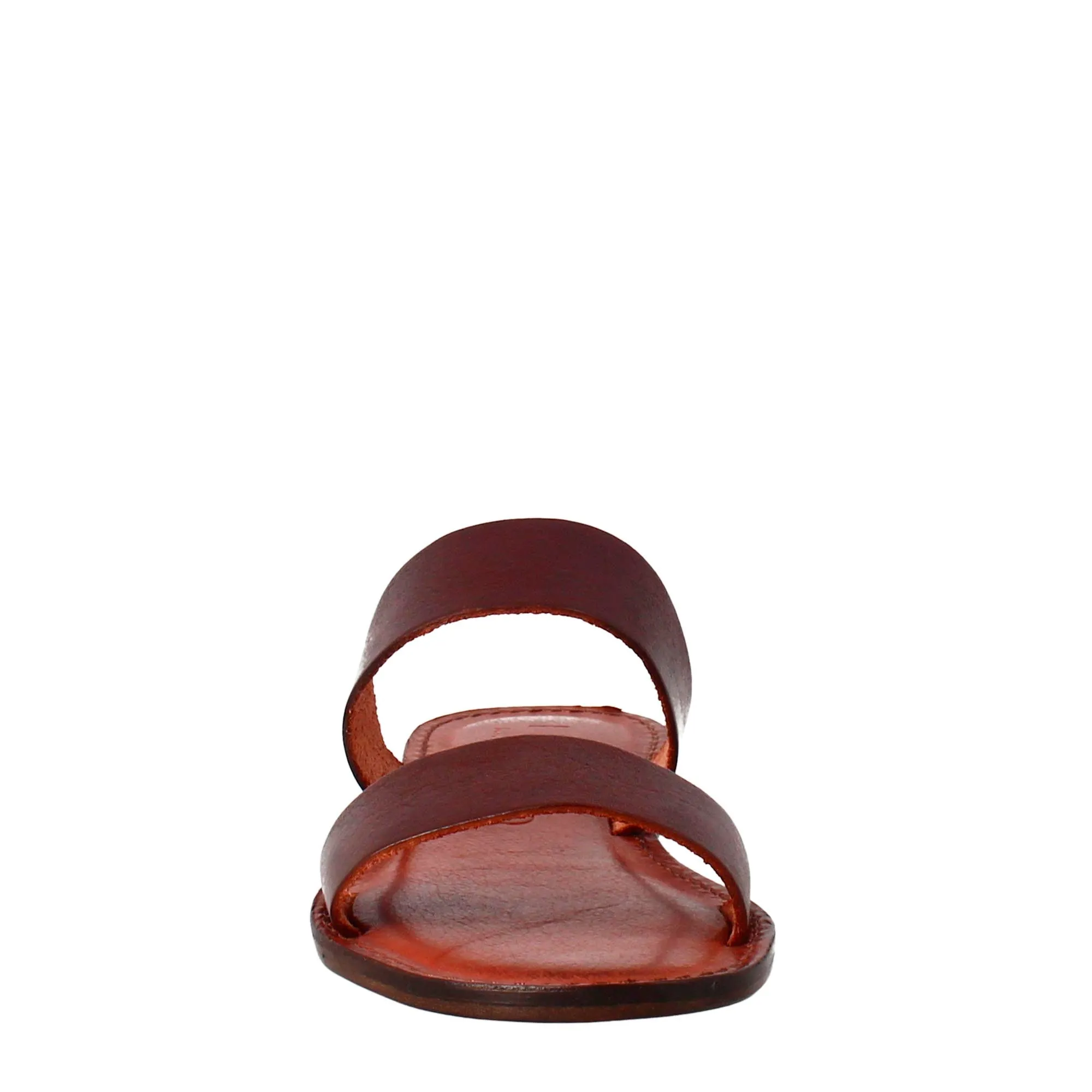Sandali Nirvana da donna stile romano antico in pelle marrone