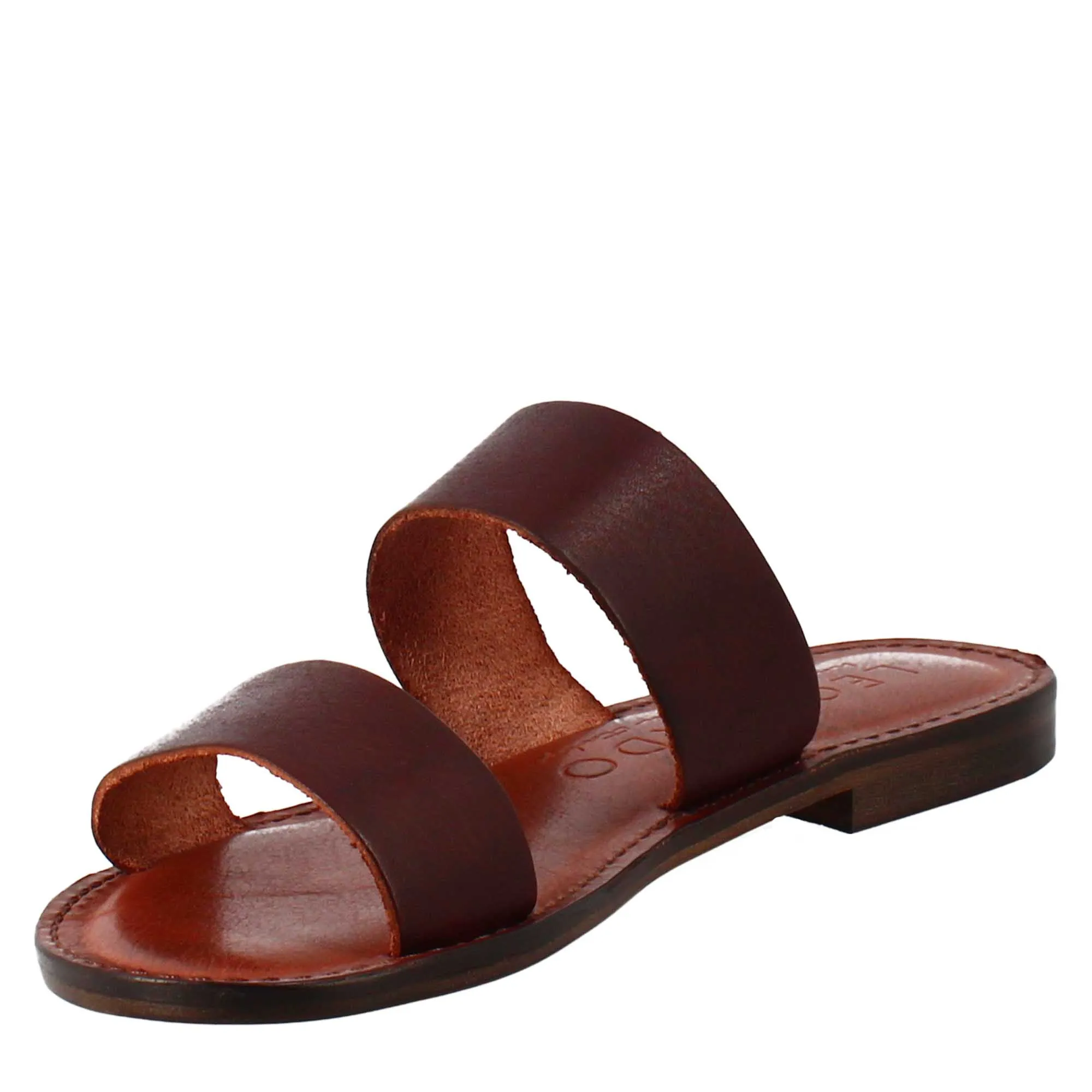Sandali Nirvana da donna stile romano antico in pelle marrone