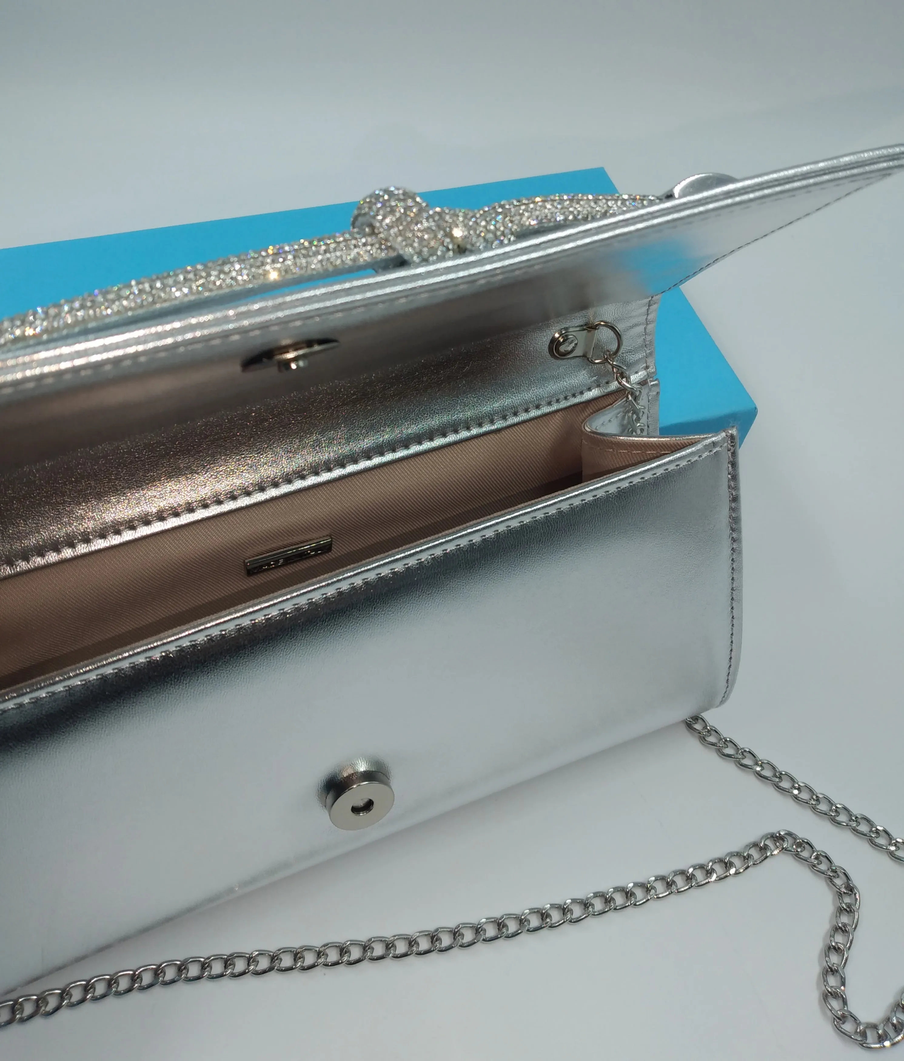 SANDALI NODO STRASS CAVIGLIA ARGENTO