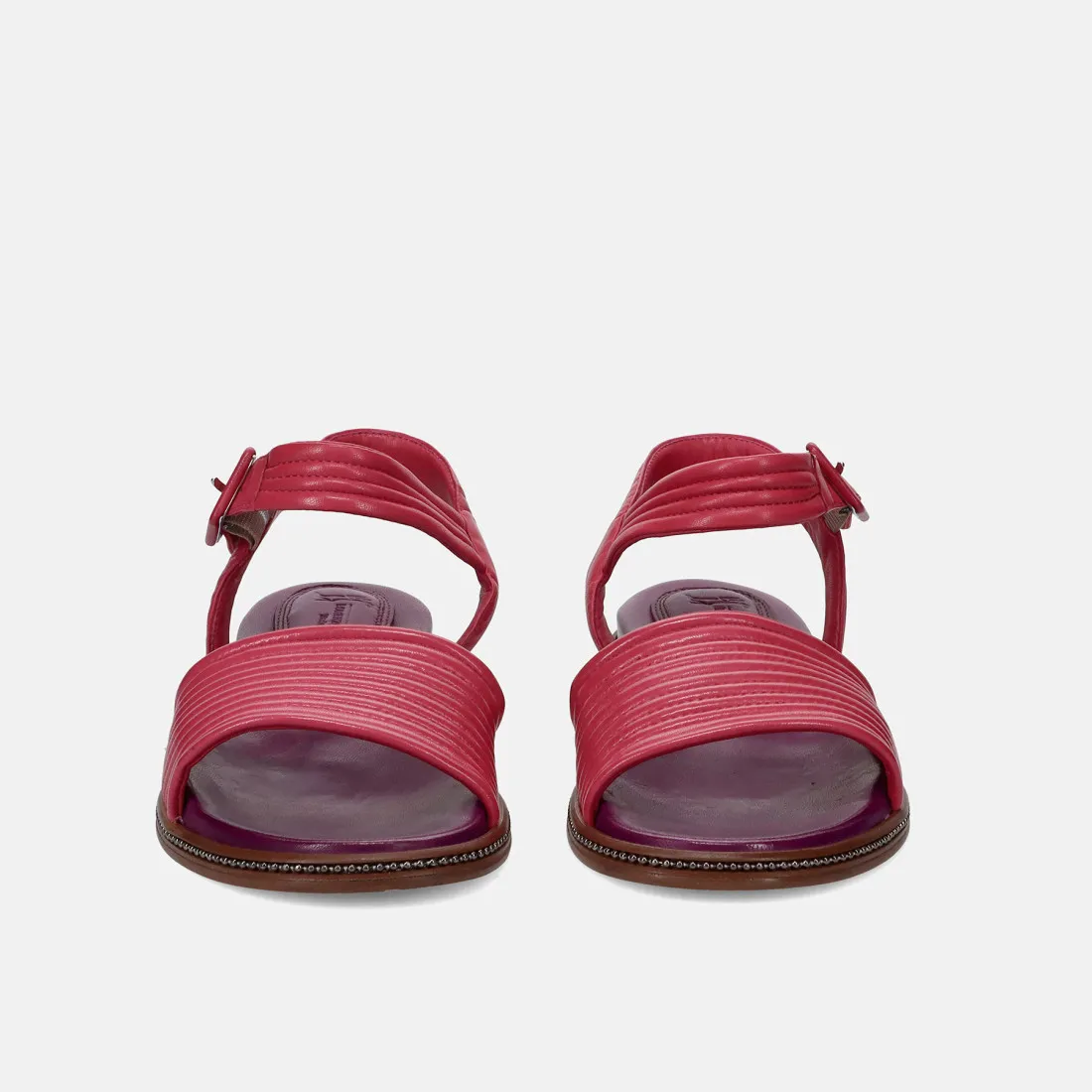 Sandalo Lorenzo Masiero in pelle fucsia con plantare imbottito