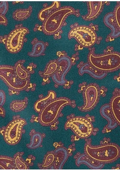 Sciarpa elegante con disegno paisley turchese scuro