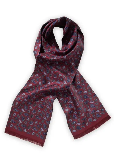 Sciarpa elegante con motivo paisley bordeaux