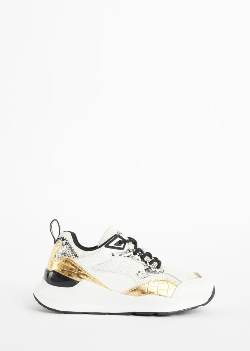 Sneaker con stampa cocco e pitone