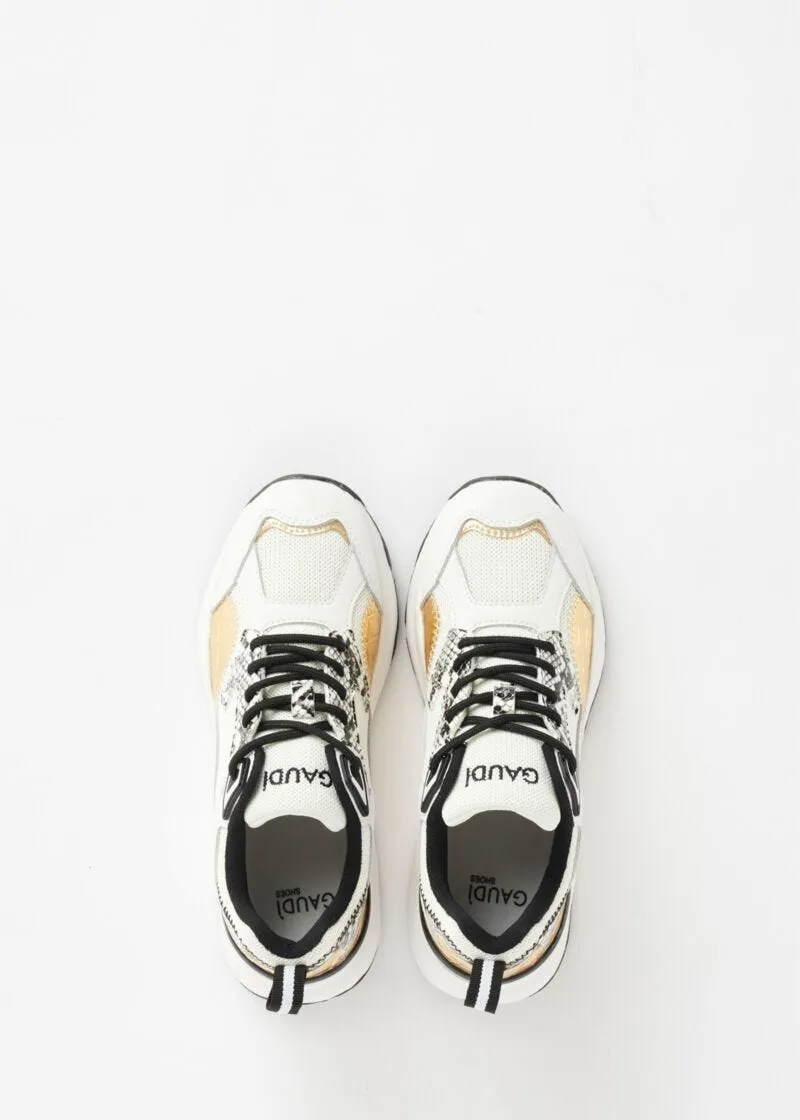 Sneaker con stampa cocco e pitone