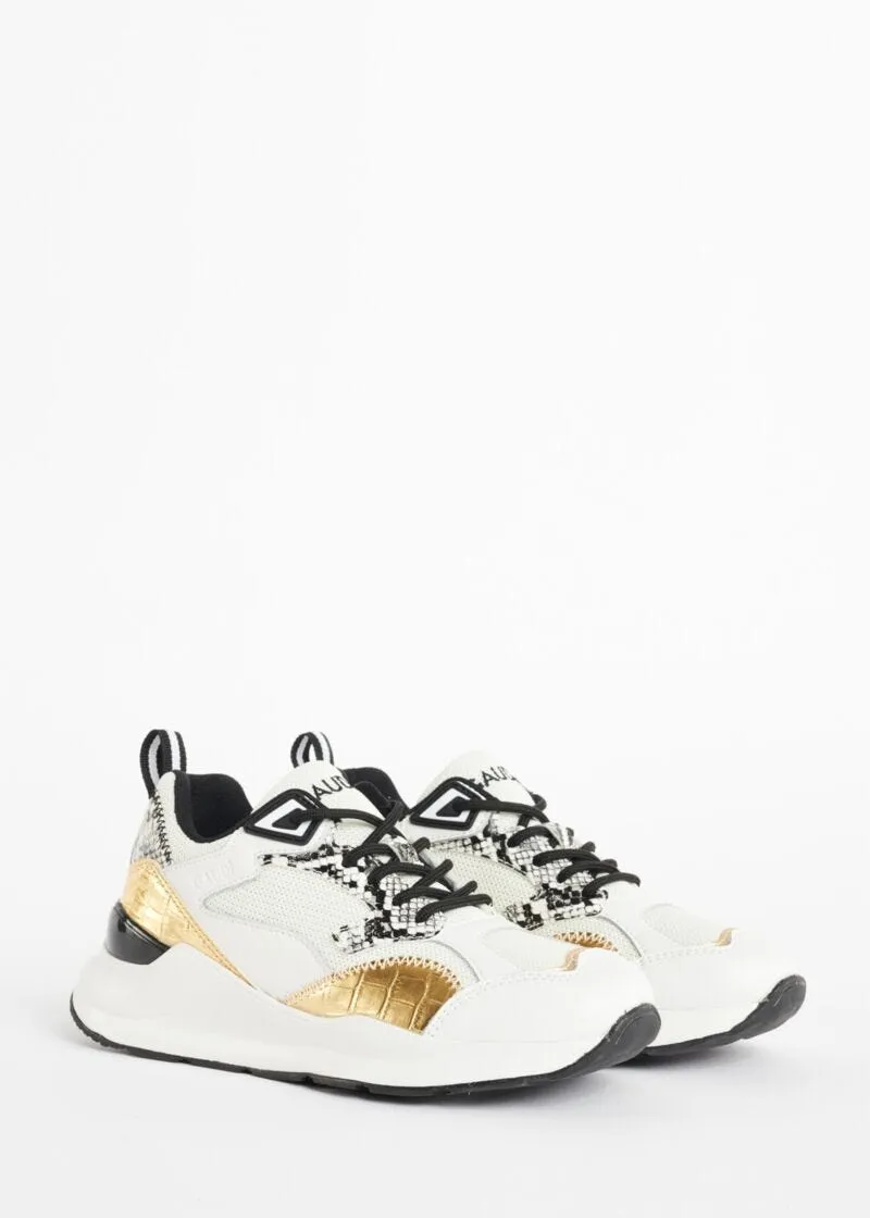 Sneaker con stampa cocco e pitone